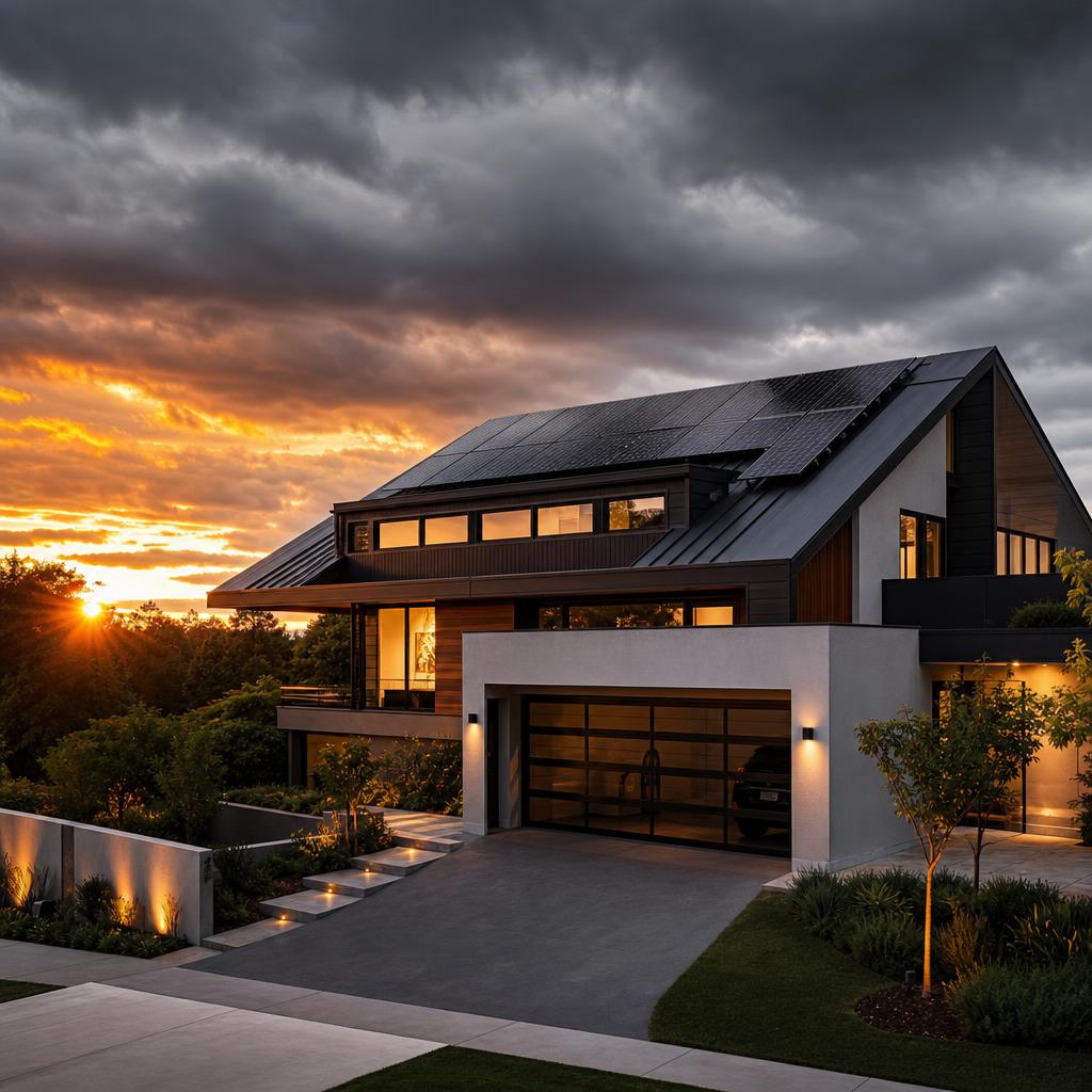 Aerial view of Sydney homes with solar panels